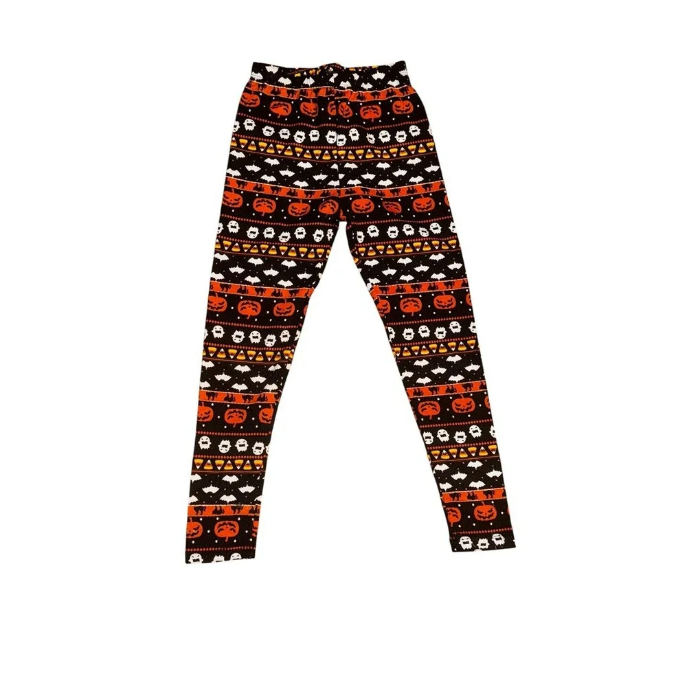 Poof girls Halloween fleece lined leggings medium 7/8